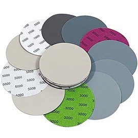 Rouswee 24PCS 5 Inch #1000-#5000 Hook and Loop Wet Dry Sanding Discs 1000/1200/1500/2000/2500/3000/4000/5000 Grit Compatible for Random Orbital Sander Sanding Grinder (24 PCS 5 inch #1000-#5000)