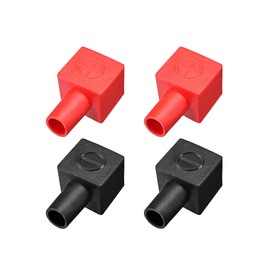 uxcell Battery Terminal Insulating Rubber Protector Covers Square for 7mm Terminal 14mm Cable Red Black 2 Pairs