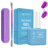 Gel Nail Polish Remover, Professional Gel Remover For Nails, Gel Nail Remover with Cuticle Pusher & Nail File Buffer, Quick & Easy Remove Gel Polish In 2-3 Mins, No Soaking or Wrapping