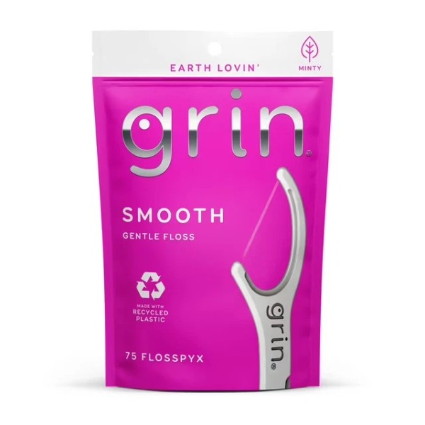 Grin Oral Care Smooth Flosspyx 75 Ct Dental Flosser
