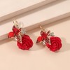 Valentine's Day Gift Women Rhinestone Butterfly with Rose Flower Drop