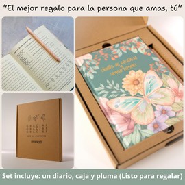 MONART WATERCOLOR ® - Diario de Gratitud, libreta de amor propio, cuaderno manifestacion, agradecimiento, diario personal (Mariposas)
