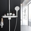 Rainsworth Shower Shelf, No Drilling, White, Tool-Free Installation, Height-Adjustable Shower