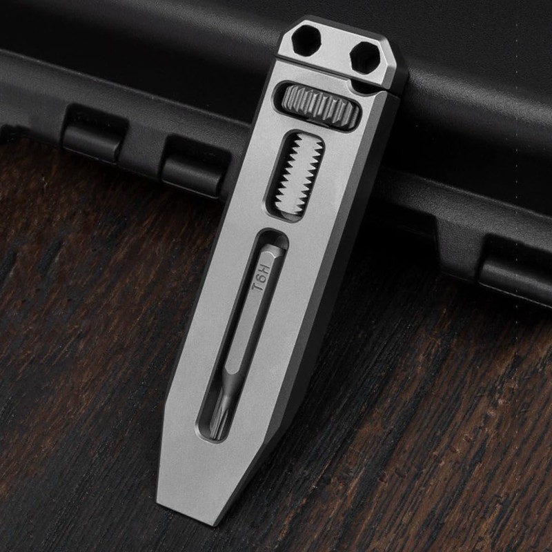 Giilayky TC4 Titanium Alloy Multi-Function Pry Bar Corkscrew Screwdriver Mini