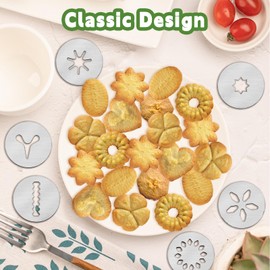 6 PCS Cookie Press Set for OXO Good Grips - Cookie Press Discs, Metal Cookie Mold Disc, Stainless Steel Cookie Stencils, Cookie Press for Baking Accessories, for DIY Biscuit Maker and Decoration