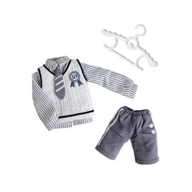 YMY 23 YMY25 Doll Clothes Shirt + Tie + Waist Coat + Pants Boys Uniform Set Bjd Doll Clothes (Blue)
