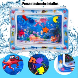 Cojín de Agua Inflable,Tapete de Juego Acuático para Bebés,Tapetes Inflable de Agua, Almohadilla de Agua Sensorial para Bebés, Libre de BPA (69 * 50 cm)
