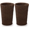 Bekith 2 Pack Small Wicker Waste Paper Basket Woven Basket