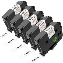 Replacement for Brother Label Maker Tape P Touch TZe TZ Tape 12mm 0.47 Laminated White Label Tape TZe-231 TZ-231 Compatible with Brother P-Touch Label Maker PT-D210 PT-D200 PT-H100, 1/2" x 26.2', 5P