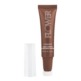 FLOWER BEAUTY By Drew Barrymore Lowlight Liquid Contour - Natural Finish + Buildable Coverage - Built-In Cusion Applicator - Deep