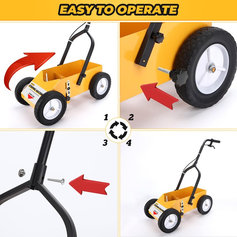 YOOLLE-TOOLS 2395000 High-Performance Striping Line Marking Machine, Parking Lot Striping