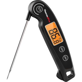 ThermoPro TP605 Instant Read Meat Thermometer Digital for Cooking, Waterproof Food Thermometer with Backlight & Calibration, Digital Probe Cooking Thermometer for Kitchen, Outdoor Grilling and BBQ
