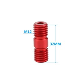 CAMVATE M12 Male Thread (Double End Male Thread) Screw Adapter Screw Connector 15mm Rod & Pipe Extension Connector Rail Support System 2pcs (Red)