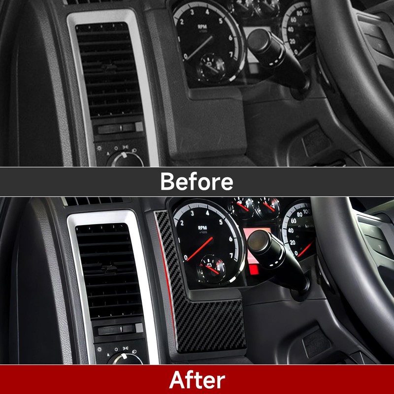 BRMYL Dashboard Speedometer Trim Decals for 2009-2018 Dodge Ram 1500