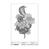 kobench Cool Temporary Tattoos,Snake Sticking Out Its Tongue Among Flowers