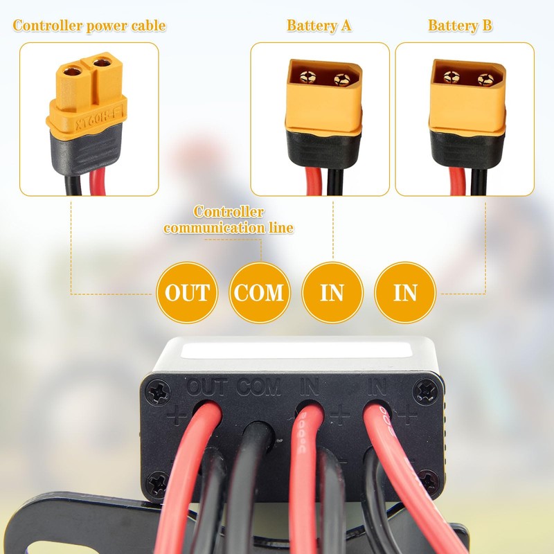 Double Battery Discharge Converter for E-Bike,DC 20V-72V DC Dual Battery