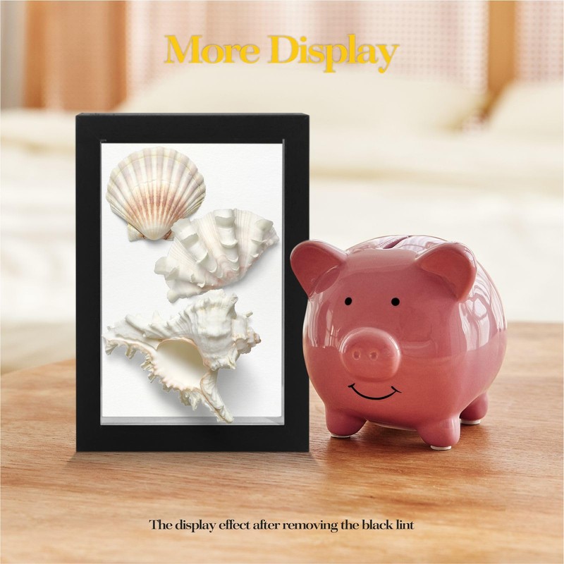 Black Lapel Pin Display Case, 4x6 Shadow Box Frame for