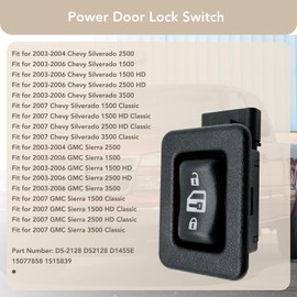 Power Door Lock Switch Control Button Replacement Fit for Chevy Silverado GMC Sierra 1500 2500 3500 2003 2004 2005 2006 2007 Replace DS-2128 DS2128 D1455E 15077858 1S15839