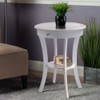 Oakestry Sasha Round Accent Table with Drawer and Shelf White