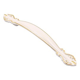 ZONADAH Set of 4 Cabinet Handles Hole Spacing 96mm Total 176mm White Cabinet Handles Furniture Drawer Cupboard Copper Drawer Handles for Cabinet Wardrobe Dresser