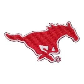 Southern Methodist SMU Mustangs Vintage Style Logo Patch. Embroidered. Iron On.