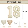 18 Balloons Cream Foil Number 1 & 8 with 8