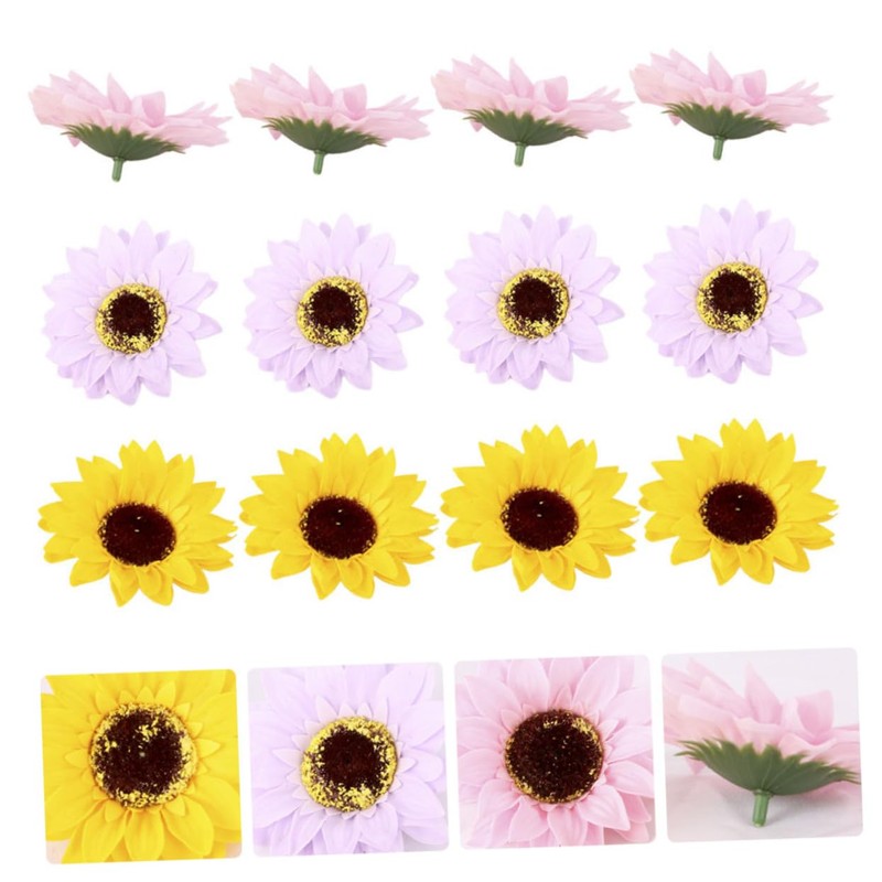KOMBIUDA Sunflower Head Bouquet Box Pcs Soap Flowers Shower Decor