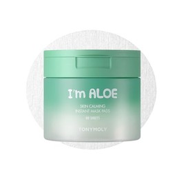 TONYMOLY I’m Aloe Skin Calming Mask Pads 80 Biodegradable Sheets for Sensitive, Dry Skin Hydrating, Moisturizing, Soothing Korean Skincare