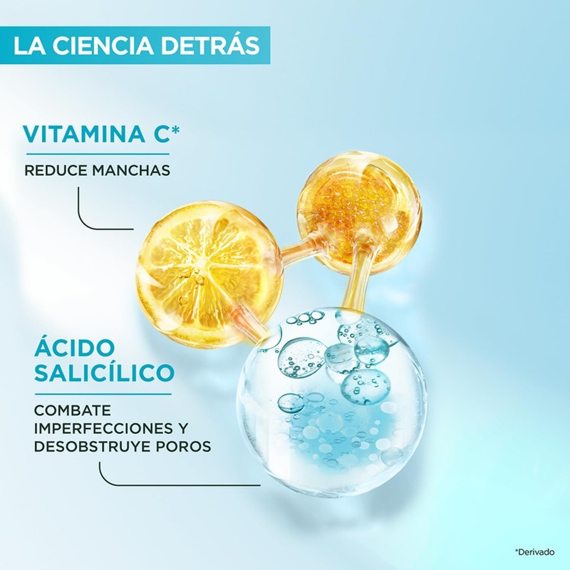 Garnier Express Aclara Gel Limpiador Facial Ácido Salicílico y Vitamina