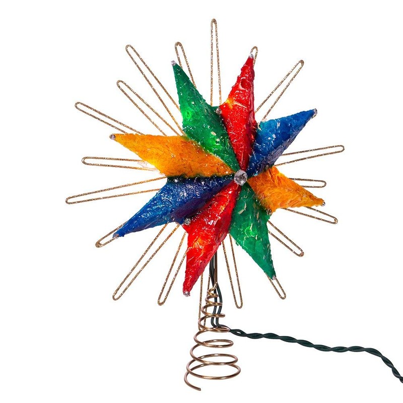 Kurt S. Adler 9.5-Inch UL 10-Light 8-Point Capiz Multi-Color Star