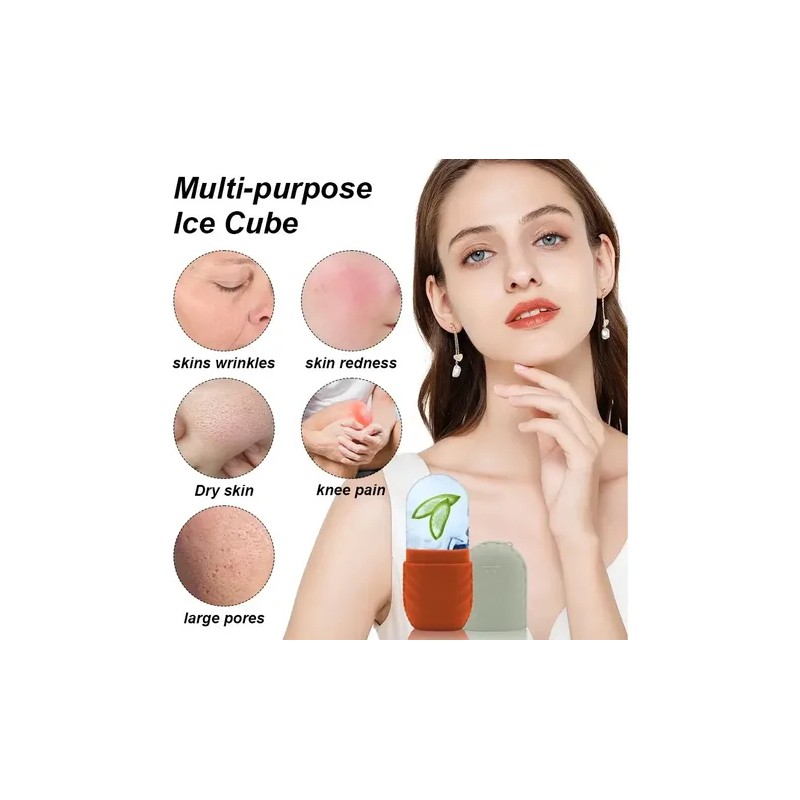 Rodillo Silicona Hielo Masaje Cuidado Facial Reutilizable