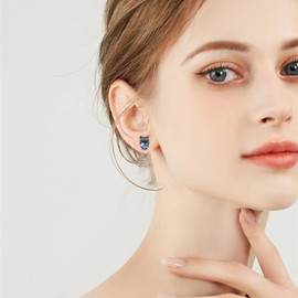 Cat Earrings for Women 925 Sterling Silver Black Cat Gifts for Girls Stud Earrings Animal Jewellery for Kids……