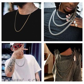 Suplight Hip Hop Cuban Link Choker 18 inch, Black Plated Heavy Miami Cuban Link Chain, 9mm Wide Chain Necklace for Mens Boys Women