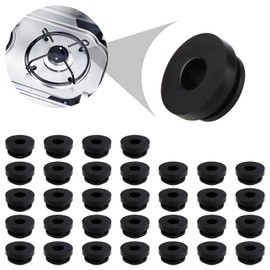 AILUYA Pack of 32 Rubber Stoppers, Black Rubber Plugs, Heat Resistant Cable Feed-Through Rubber, Abrasion-Resistant Rubber Plugs for Dometic, Smev and Thetford Cooking Utensils with 5 mm Rods