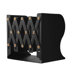 Bookstand Telescopic Bookshelf Folding Bookshelf Desktop Storage Metal Fashion Bookshelf (Black)