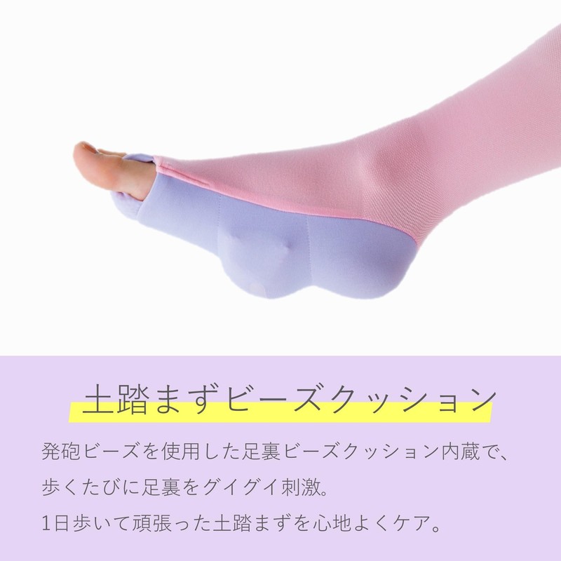 着圧ソックス スリムウォーク クイックリセット ソックス S-M ピンク パープル おうち用 着圧 AskDoctors