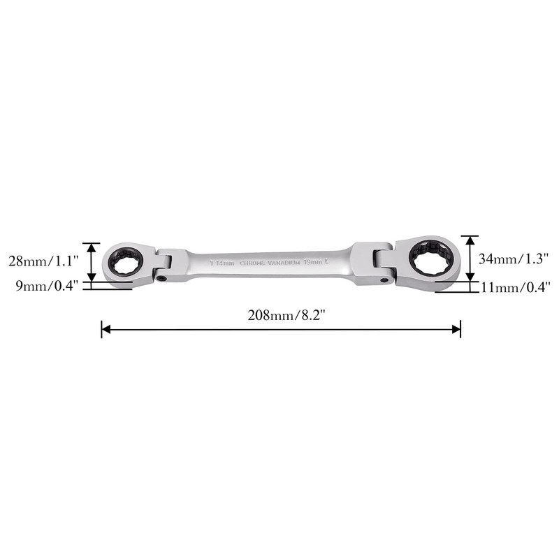LEONTOOL 6PCS Socket Ratchet Wrench Set 8.5 Inch Quick Release