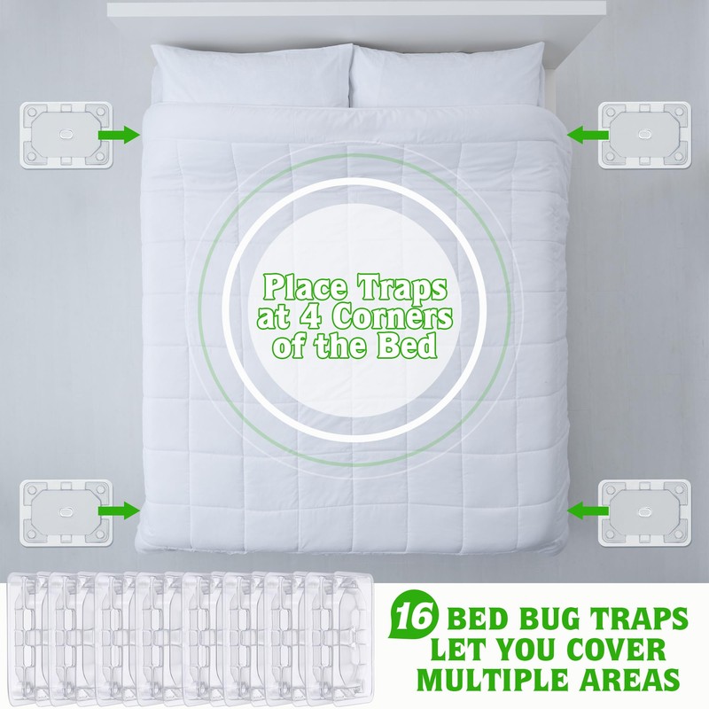 Qualirey 32 PCS Bed Bug Detector Reusable, Bedbug Traps with