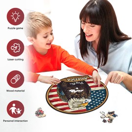 Reouinty Wooden Puzzle for Adults, Eagle Wooden Jigsaw Puzzles(11.1 * 11.2in-200pcs), Beautiful Wooden Puzzle with Box Birthday Gifts for Adults and Kids Family Game