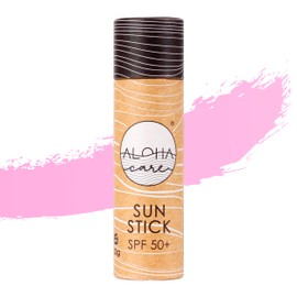 Aloha Sun Stick SPF 50+ | Face Mineral Sun Protection for Surfing | Eco Paper Stick 20 g (Pink)