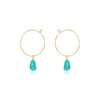 Turquoise Raw Nugget Hoop Earrings in 14k Gold Fill