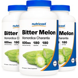 Nutricost Bitter Melon 600mg, 180 Capsules (3 Bottles)