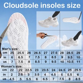 Cloud Sole for Men and Women 4D Ultra Comfort Soft Step Insole Sole Insert with Arch Support Relieves Foot Pain and Fatigue Memory Foam Insole (Black, Men: US 7-11)