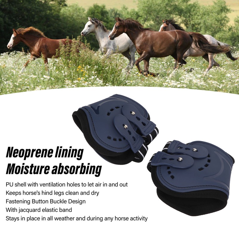 Horse Hind Leg Boots Breathable Adjustable Impact Absorbing Prevent Slip
