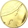 Foot Prints in The Sand Gold Tone Medallion Spiritual Chip
