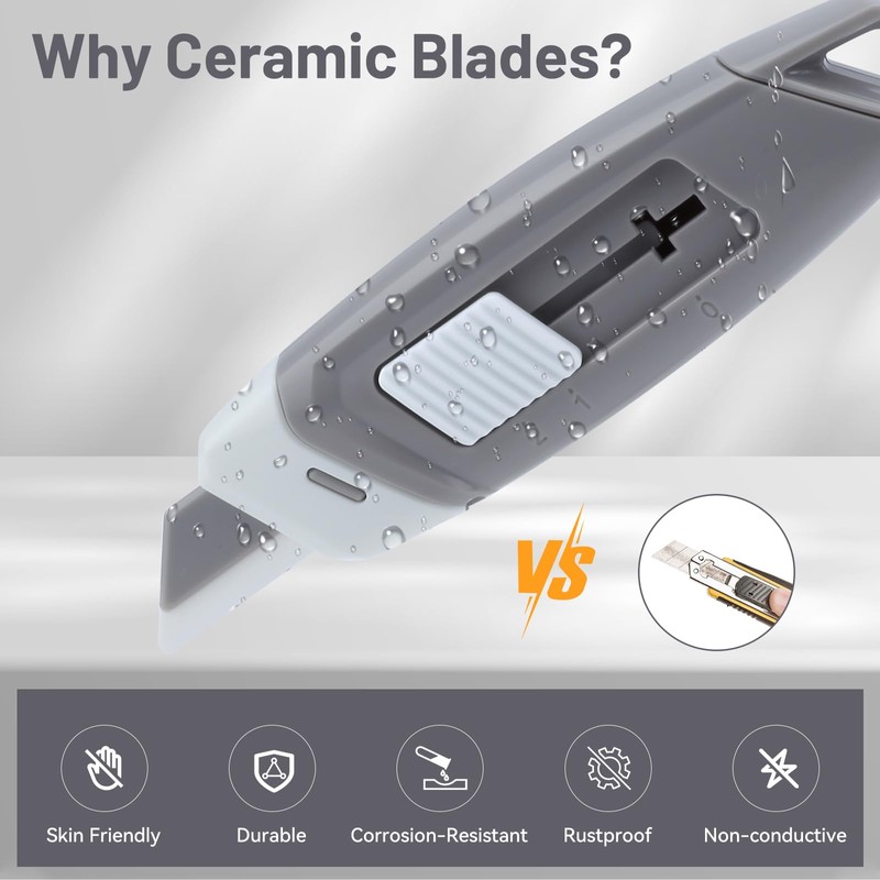 Steelite Mini Ceramic Box Cutter, 2-Stage Retractable Box Opener, Mini