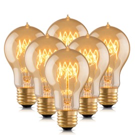 runquiz Warm Incandescent Light Bulbs 60 Watt,A19/A60 Vintage Style Edison Bulbs E26,Soft Yellow Light Bulbs,Amber Bulbs,Retro Light Bulb Old Fashioned,Halogen Dimmable Edison Bulb Squirrel Cage