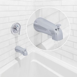 DANCO Diverter in Chrome 89266 Universal Tub Spout with Handheld Shower Fitting, Pack of 1