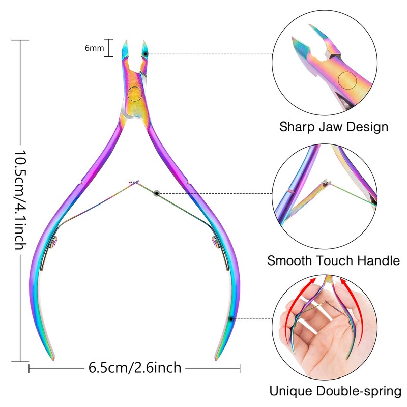 3-Piece Cuticle Pusher Set, Stainless Steel Cuticle Remover, Metal Cuticle