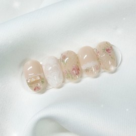 [Handmade Nail Tips] Vintage Rose Nail Tips - Mini Oval / [수제네일팁] 빈티지로즈 네일팁 - 미니오벌